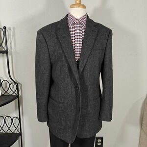 Andrew Fezza OARY Men's Sport Coat Blazer Gray Flannel Polyester Blend 44R